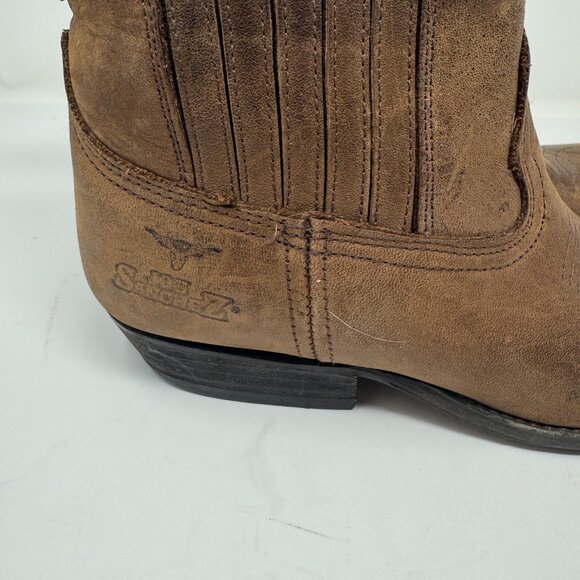 Joe Sanchez Brown Leather Ankle Cowboy Boots EU 37 - Picture 8 of 8